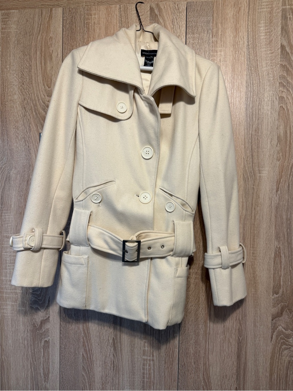 Moda International Cream Trench Coat with Belt